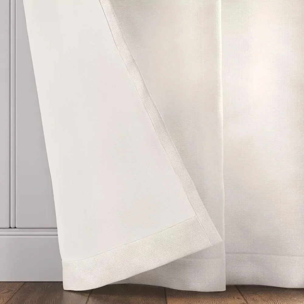 Threshold Light Filtering Pebbled Satin Ivory Curtain Panel 34